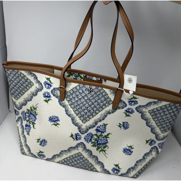 Tory Burch large Kerrigton tote TERRACE DITSY FLORAL CLOUD - Picture 3 of 5